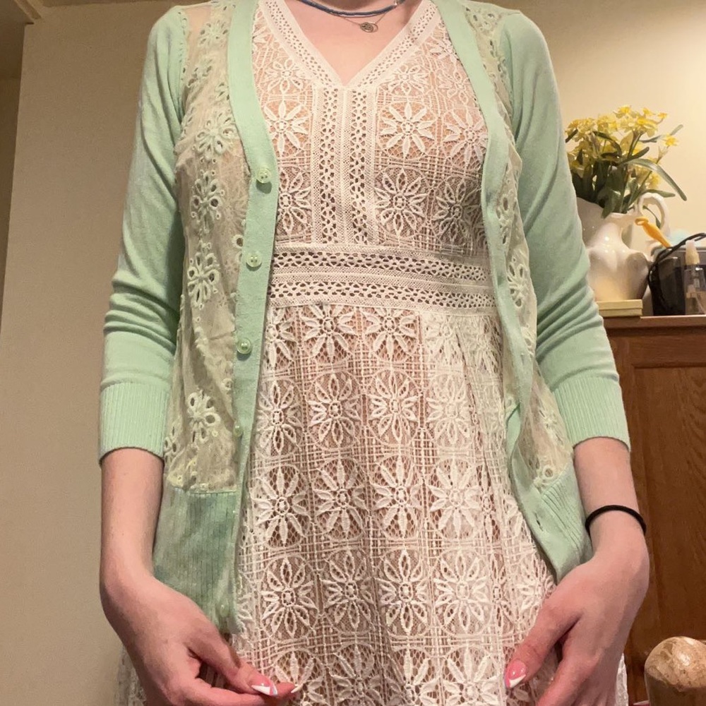 Teal cardigan